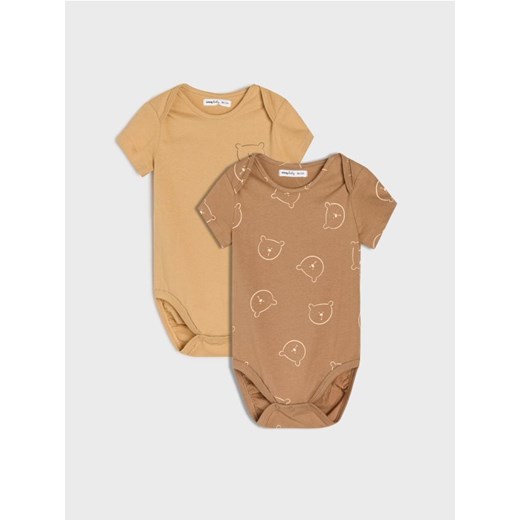 Sinsay - Body z motywem misia 2 pack - beżowy ze sklepu Sinsay w kategorii Odzież dla niemowląt - zdjęcie 186173063