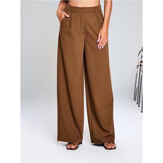 Sinsay - Spodnie wide leg - brązowy Sinsay S Sinsay