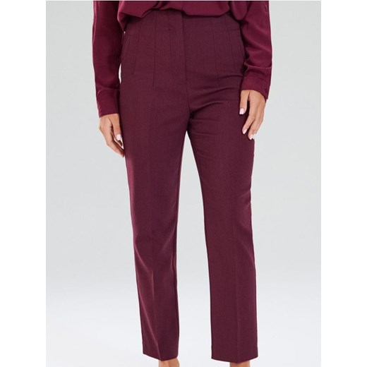 Sinsay - Materiałowe spodnie cygaretki - bordowy ze sklepu Sinsay w kategorii Spodnie damskie - zdjęcie 186173132