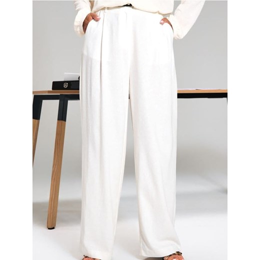 Sinsay - Spodnie palazzo - kremowy Sinsay XS Sinsay