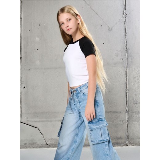 Sinsay - Spodnie wide leg z kieszeniami cargo - Inny ze sklepu Sinsay w kategorii Spodnie dziewczęce - zdjęcie 186173181