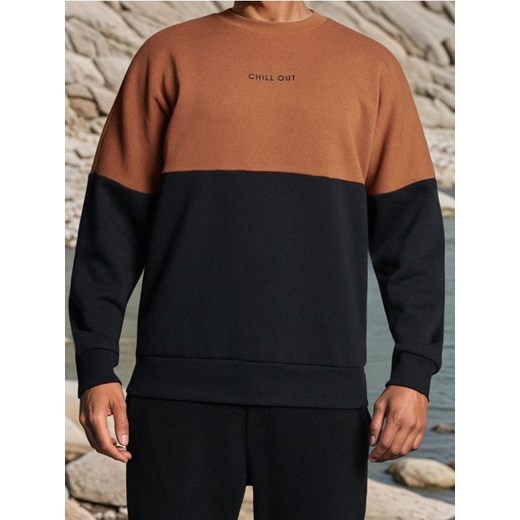 Sinsay - Bluza crewneck z bawełną - czarny ze sklepu Sinsay w kategorii Bluzy męskie - zdjęcie 186173203