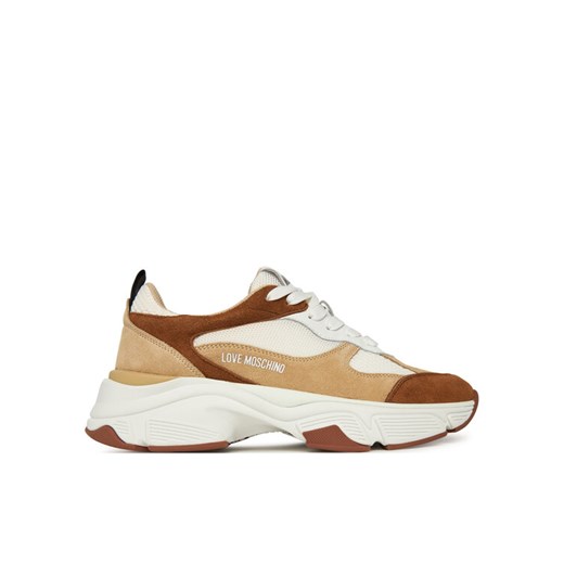 LOVE MOSCHINO Sneakersy JA15246G0NIQF10B Beżowy ze sklepu MODIVO w kategorii Buty sportowe damskie - zdjęcie 186173261