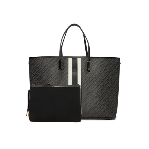 Tommy Hilfiger Torebka Th Monoplay Le Maxi Tote AW0AW17697 Czarny ze sklepu MODIVO w kategorii Torby Shopper bag - zdjęcie 186173293