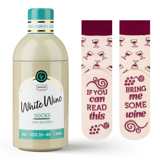 Skarpetki White Wine w Butelce ze sklepu Sklep SOXO w kategorii Skarpetki damskie - zdjęcie 186173464