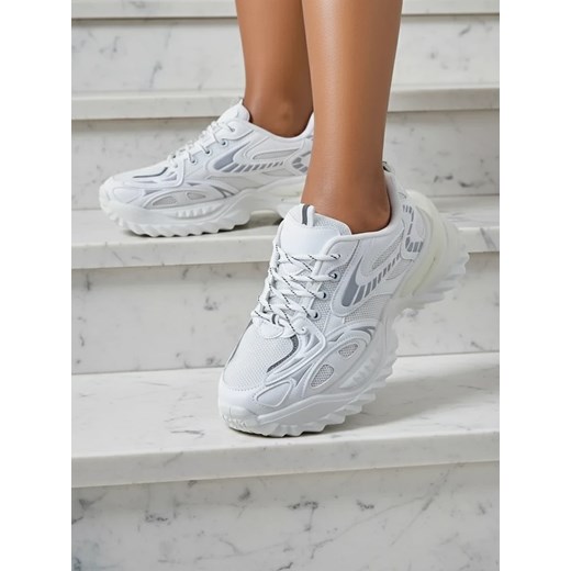 Gloriosa Biała Sneakersy Damskie z Ekologicznej Skóry ze sklepu royalfashion.pl w kategorii Buty sportowe damskie - zdjęcie 186176661