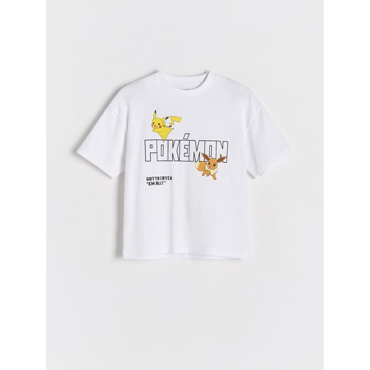 Reserved - T-shirt Pokémon - złamana biel ze sklepu Reserved w kategorii T-shirty chłopięce - zdjęcie 186177374