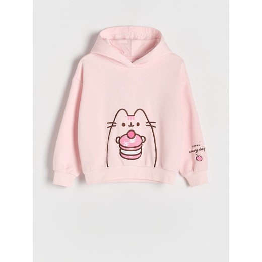 Reserved - Bluza z aplikacją Pusheen - pastelowy róż ze sklepu Reserved w kategorii Bluzy dziewczęce - zdjęcie 186177760