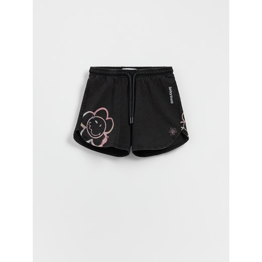 Reserved - Szorty SmileyWorld® - czarny ze sklepu Reserved w kategorii Spodenki dziewczęce - zdjęcie 186177964