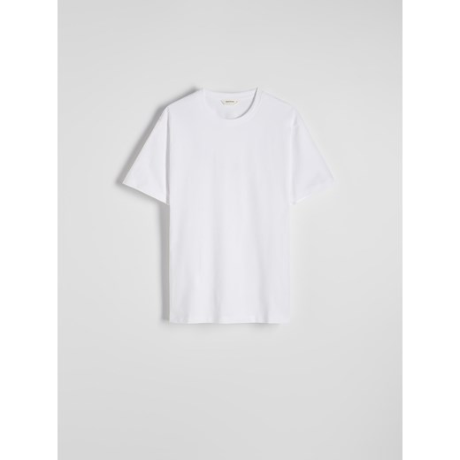Reserved - Bawełniany t-shirt regular - biały ze sklepu Reserved w kategorii T-shirty męskie - zdjęcie 186178341