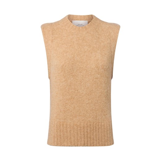 Opus Damska dzianinowa kamizelka z moherem - Pucku Kobiety Sztuczne włókno wielbłądzi marmurkowy ze sklepu vangraaf w kategorii Kamizelki damskie - zdjęcie 186178681