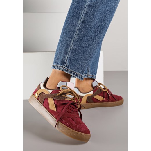 Bordowe Sneakersy Kultowe Tenisówki z Podwójnymi Sznurówkami Luvitta ze sklepu renee.pl w kategorii Buty sportowe damskie - zdjęcie 186178804