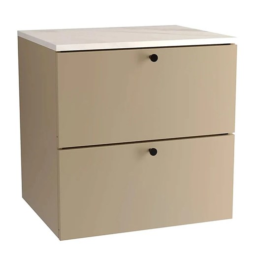 Szafka łazienkowa pod umywalkę cappuccino + marmur B7-R85 ze sklepu Edinos.pl w kategorii Szafki i regały łazienkowe - zdjęcie 186179434