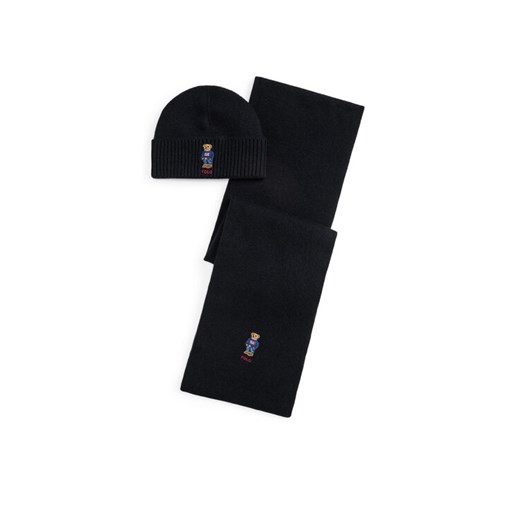 Zestaw Szalik i Czapka Polo Ralph Lauren 449P02050001 Czarny ze sklepu eobuwie.pl w kategorii Czapki zimowe męskie - zdjęcie 186179570