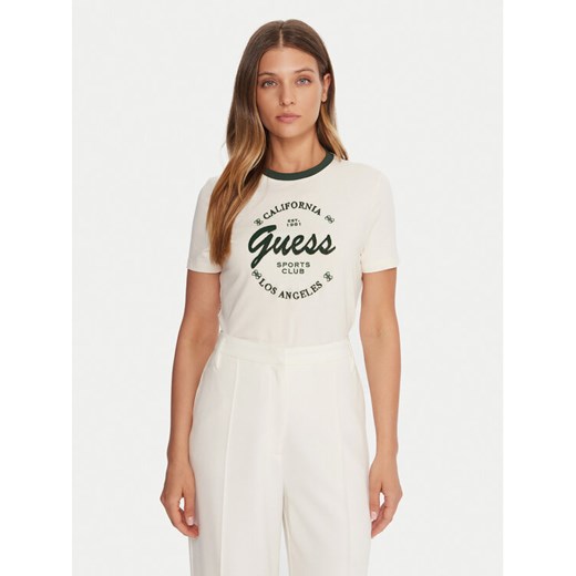 Guess T-Shirt V5BI03 J1314 Beżowy Slim Fit ze sklepu MODIVO w kategorii Bluzki damskie - zdjęcie 186180530