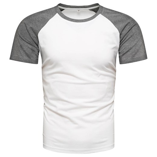 Koszulka męska t-shirt biało-grafitowy Recea ze sklepu Recea.pl w kategorii T-shirty męskie - zdjęcie 186181563