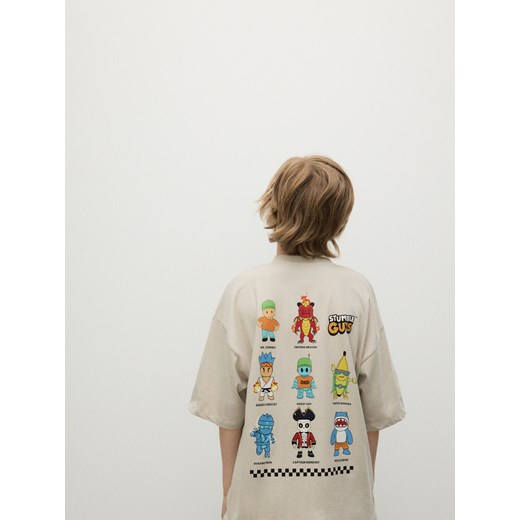 Reserved - T-shirt Stumble Guys - beżowy ze sklepu Reserved w kategorii T-shirty chłopięce - zdjęcie 186181961