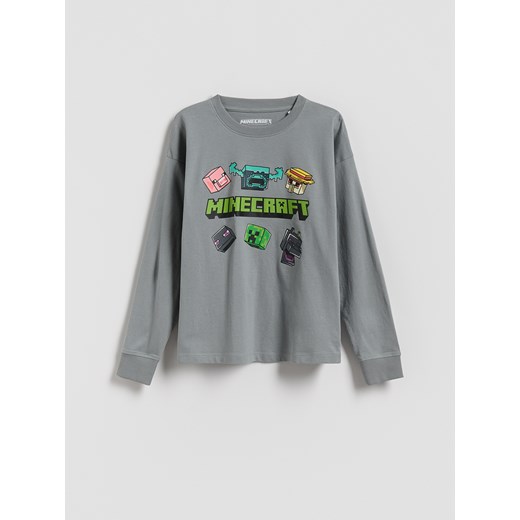 Reserved - Longsleeve Minecraft - ciemnoszary ze sklepu Reserved w kategorii T-shirty chłopięce - zdjęcie 186182012