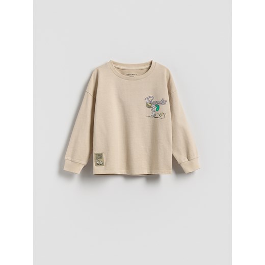 Reserved - Longsleeve Snoopy - beżowy ze sklepu Reserved w kategorii Komplety chłopięce - zdjęcie 186182141