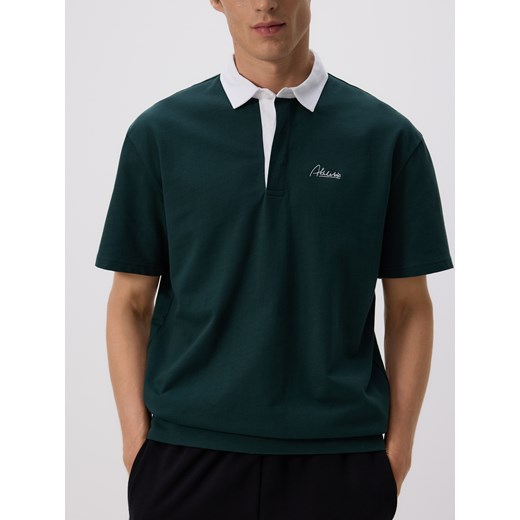 Reserved - Koszulka polo comfort fit - ciemnozielony ze sklepu Reserved w kategorii T-shirty męskie - zdjęcie 186182722