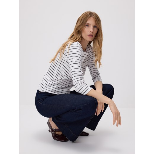 Reserved - Bawełniany longsleeve - wielobarwny ze sklepu Reserved w kategorii Bluzki damskie - zdjęcie 186182960