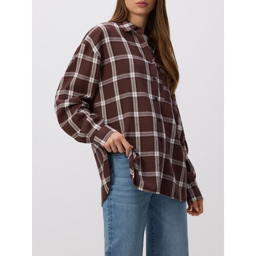 Reserved - Bawełniana koszula w kratę - ciemnobrązowy Reserved S Reserved