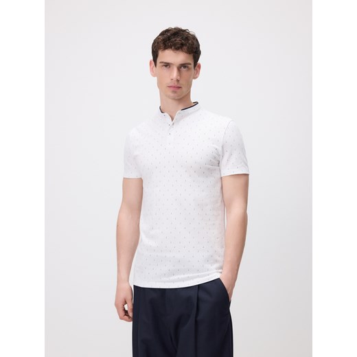Reserved - Koszulka polo regular z bawełny - biały ze sklepu Reserved w kategorii T-shirty męskie - zdjęcie 186184400