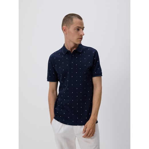 Reserved - Koszulka polo regular fit - granatowy ze sklepu Reserved w kategorii T-shirty męskie - zdjęcie 186184413