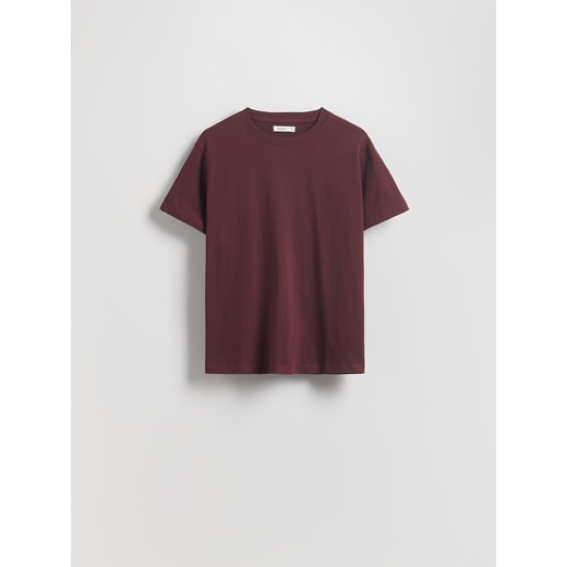 Reserved - Bawełniany t-shirt regular - bordowy - id: WC353-83X - marki Reserved - 186184903 Reserved - Bawełniany t-shirt regular - bordowy ze sklepu Reserved w kategorii Bluzki damskie - zdjęcie 186184903