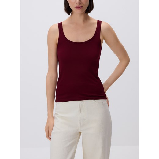 Reserved - Top z wiskozy - bordowy ze sklepu Reserved w kategorii Bluzki damskie - zdjęcie 186185020