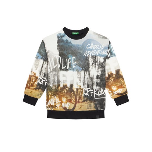 United Colors Of Benetton Bluza 3WECC10PR Czarny Oversize ze sklepu MODIVO w kategorii Bluzy chłopięce - zdjęcie 186186653