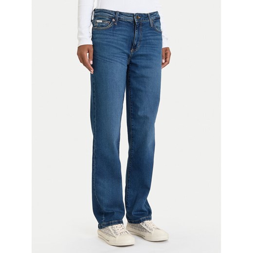 Guess Jeans Jeansy W5BA98 D5RA3 Granatowy Regular Fit ze sklepu MODIVO w kategorii Jeansy damskie - zdjęcie 186186673