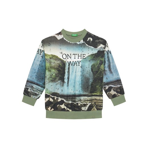 United Colors Of Benetton Bluza 3WECC10PR Zielony Oversize ze sklepu MODIVO w kategorii Bluzy chłopięce - zdjęcie 186186694