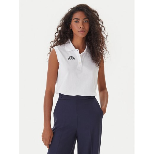 Kappa Polo Logo Tennis 302LR20 Biały Slim Fit ze sklepu MODIVO w kategorii Bluzki damskie - zdjęcie 186186701