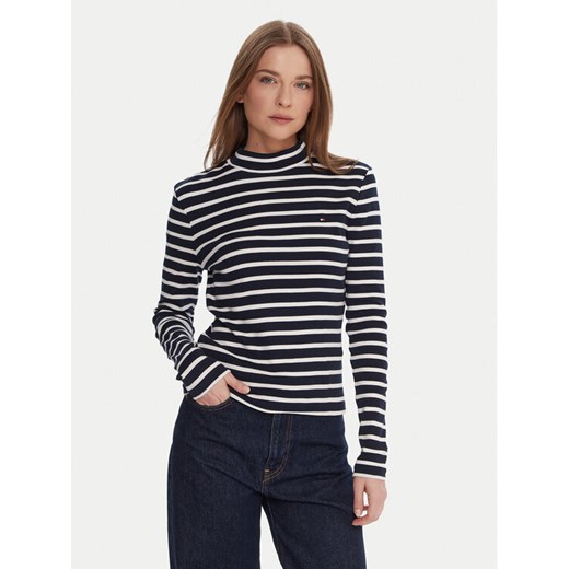 Tommy Hilfiger Bluzka WW0WW47307 Granatowy Slim Fit ze sklepu MODIVO w kategorii Bluzki damskie - zdjęcie 186186743
