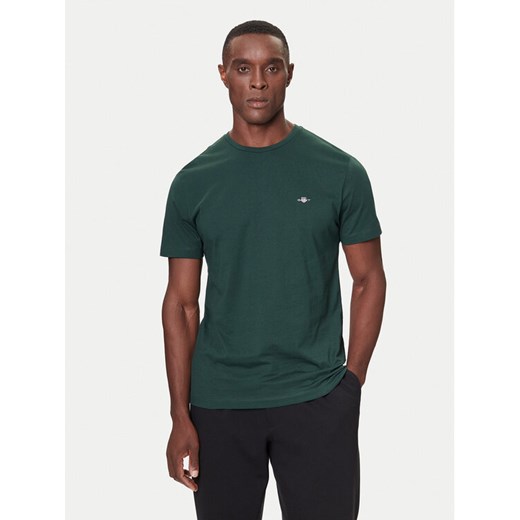 Gant T-Shirt Shield 2003184 Zielony Regular Fit ze sklepu MODIVO w kategorii T-shirty męskie - zdjęcie 186186750