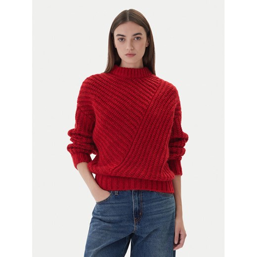 Mustang Sweter Erin 1017072 Czerwony Relaxed Fit ze sklepu MODIVO w kategorii Swetry damskie - zdjęcie 186186770
