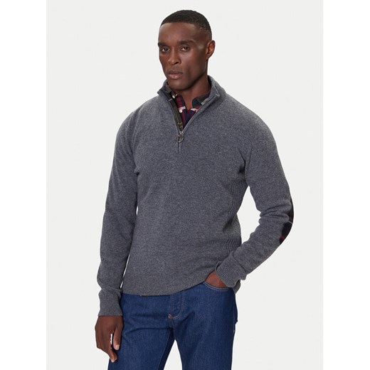Barbour Sweter Holden MKN0837GY53 Szary Regular Fit ze sklepu MODIVO w kategorii Swetry męskie - zdjęcie 186186801
