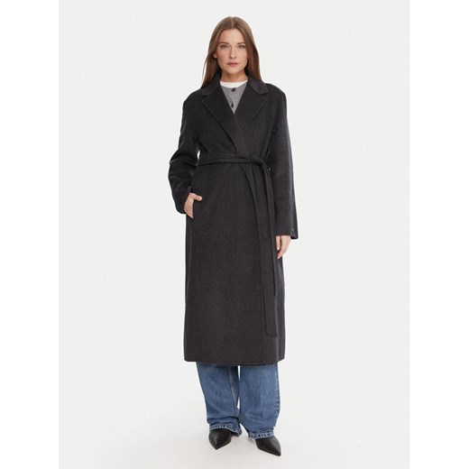 Tommy Hilfiger Płaszcz wełniany WW0WW47286 Szary Regular Fit ze sklepu MODIVO w kategorii Płaszcze damskie - zdjęcie 186186802