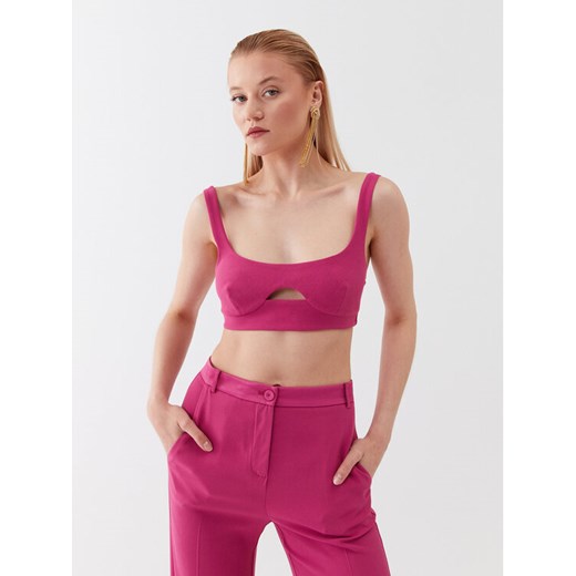 Patrizia Pepe Top 2C1454/A236-M447 Różowy Slim Fit ze sklepu MODIVO w kategorii Bluzki damskie - zdjęcie 186186833