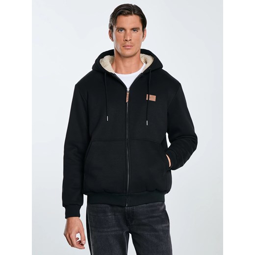 Bluza męska ocieplana barankiem czarna Milar 906 ze sklepu Big Star w kategorii Bluzy męskie - zdjęcie 186187562