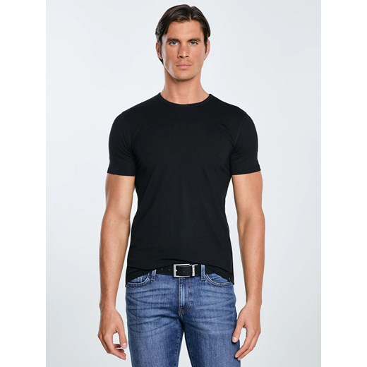 Koszulka męska z bawełny supima czarna Supiclassic 906 ze sklepu Big Star w kategorii T-shirty męskie - zdjęcie 186187574