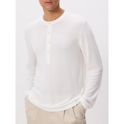 Reserved - Sweter henley - biały ze sklepu Reserved w kategorii Swetry męskie - zdjęcie 186187942