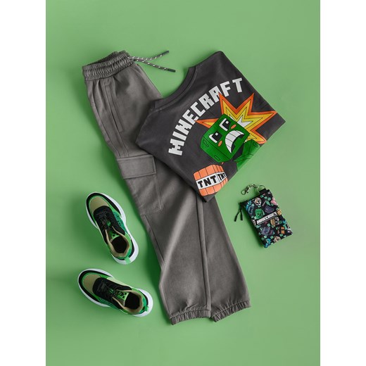 Reserved - Longsleeve Minecraft - ciemnoszary ze sklepu Reserved w kategorii T-shirty chłopięce - zdjęcie 186187983