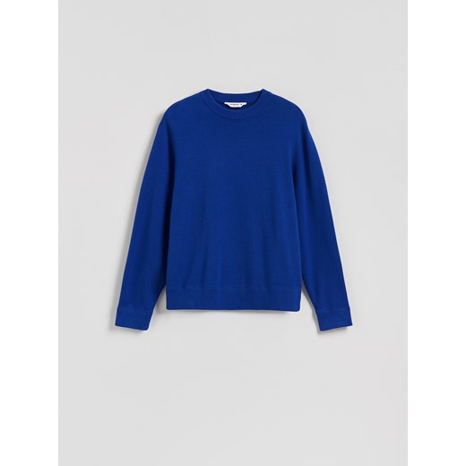 Reserved - Bawełniany sweter - niebieski ze sklepu Reserved w kategorii Swetry męskie - zdjęcie 186187984