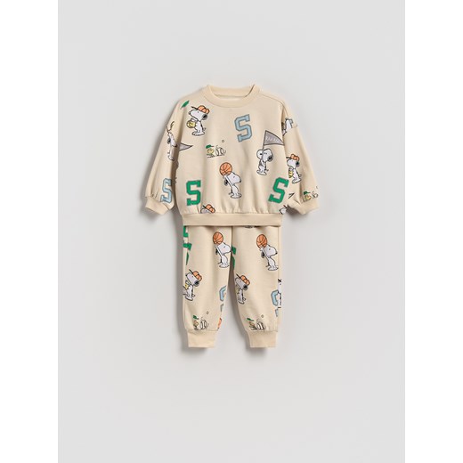Reserved - Bawełniany komplet Snoopy - złamana biel ze sklepu Reserved w kategorii Komplety chłopięce - zdjęcie 186188091
