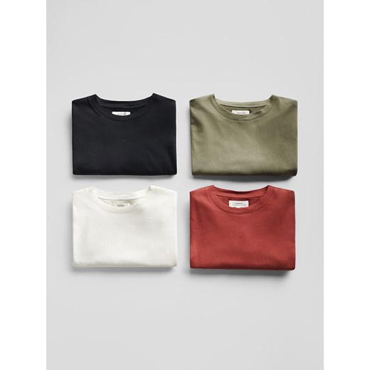 Reserved - T-shirt regular z lnem - bordowy ze sklepu Reserved w kategorii T-shirty męskie - zdjęcie 186188193