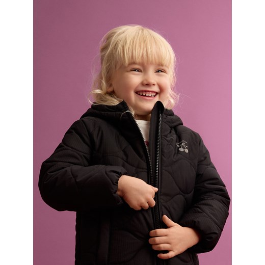 Reserved - Pikowana kurtka z kapturem - czarny ze sklepu Reserved w kategorii Kurtki dziewczęce - zdjęcie 186188253