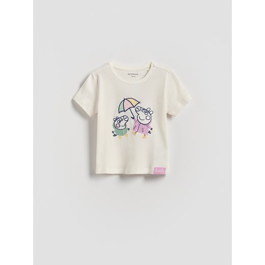 Reserved - T-shirt Świnka Peppa - złamana biel ze sklepu Reserved w kategorii Bluzki dziewczęce - zdjęcie 186189771