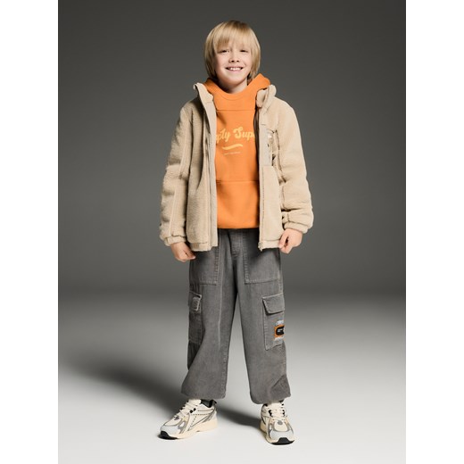 Reserved - Sztruksowe spodnie - ciemnoszary ze sklepu Reserved w kategorii Spodnie chłopięce - zdjęcie 186190024